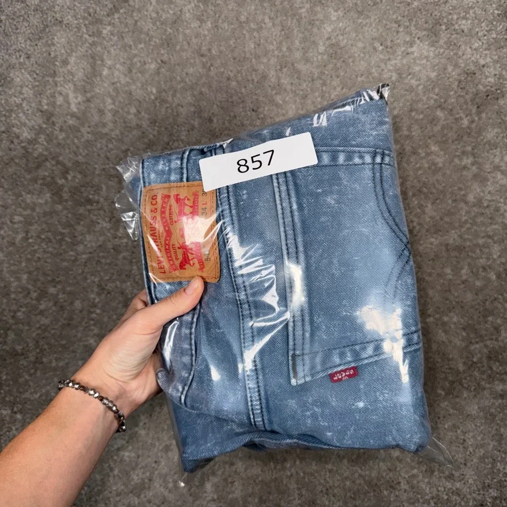 Levis 541 Athletic Taper Men's 34x30 Blue Acid Wash Denim Jeans